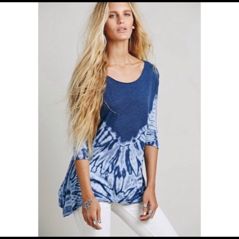 We The Free Tie Dye Tee Size XS 3/4 Dolman Sleeve